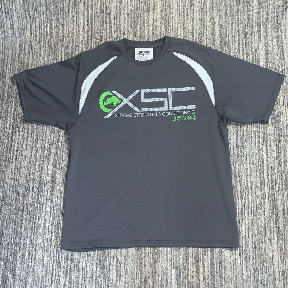 Ecko Function‎ XSC Mens XL Graphic Shirt Xtreme Strength & Conditioning Gray